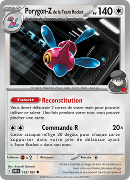 Porygon-Z de la Team Rocket 155/244 Pokémon Rivalités Destinées (EV10)