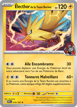 Électhor de la Team Rocket 070/244 Pokémon Rivalités Destinées (EV10)