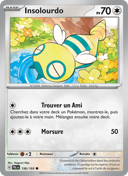 Insolourdo 156/279 Pokémon Évolutions à Paldea (EV02)