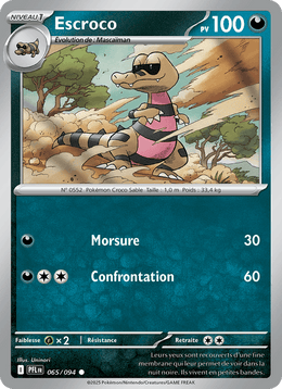 Escroco 065/130 Pokémon Flammes Fantasmagoriques (ME02)