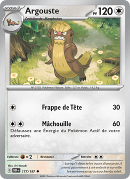 Argouste 177/230 Pokémon Flammes Obsidiennes (EV03)