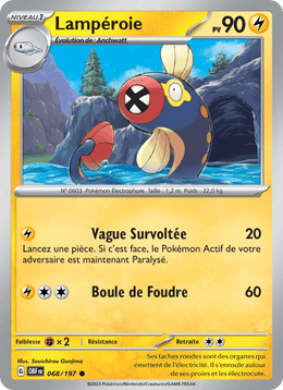 Lampéroie 068/230 Pokémon Flammes Obsidiennes (EV03)