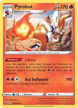 Pyrobut 34/216 Pokémon Épée et Bouclier