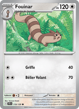 Fouinar 119/190 Pokémon Aventures Ensemble (EV09)
