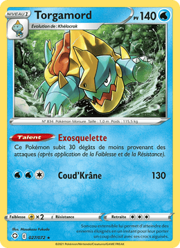 Torgamord 27/73 Pokémon Destinées Radieuses (SHF)