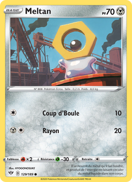 Meltan 129/201 Pokémon Ténèbres Embrasées