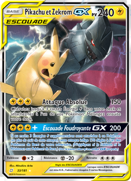 Pikachu et Zekrom GX 33/196 — Pokémon Duo de Choc (TEU)