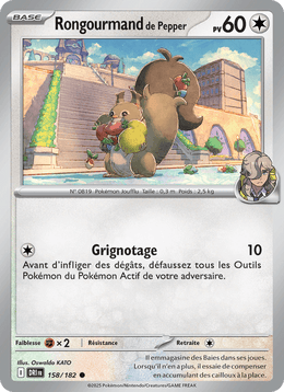 Rongourmand de Pepper 158/244 Pokémon Rivalités Destinées (EV10)