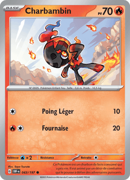 Charbambin 043/230 Pokémon Flammes Obsidiennes (EV03)