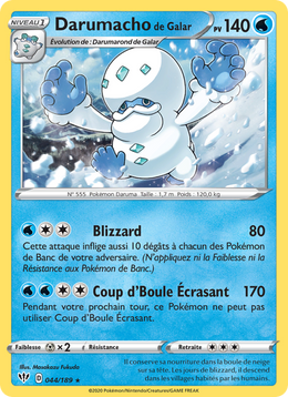 Darumacho de Galar 44/201 Pokémon Ténèbres Embrasées