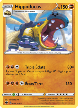 Hippodocus 94/201 Pokémon Ténèbres Embrasées