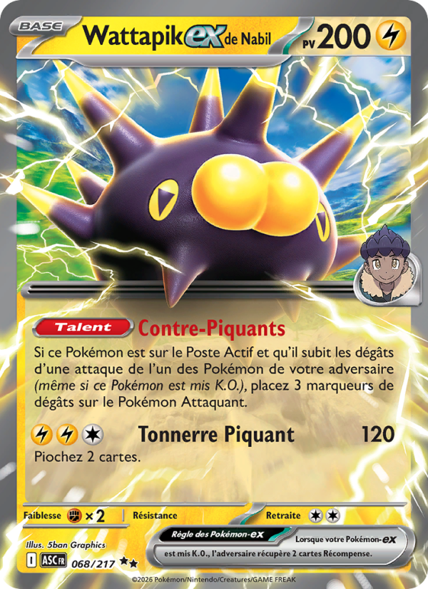 Wattapik-ex de Nabil - Hop's Pincurchin ex - Héros Transcendants 068