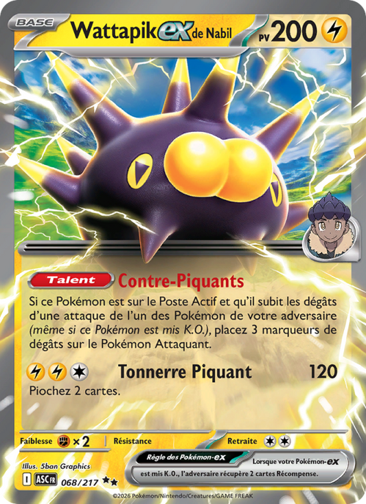 Wattapik-ex de Nabil - Hop's Pincurchin ex - Héros Transcendants 068