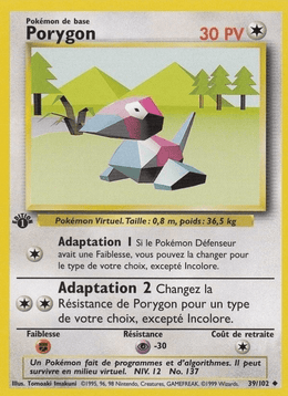 Porygon 39/102 Pokémon Set de Base (BS)