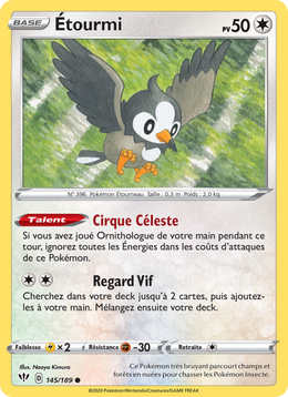 Étourmi 145/201 Pokémon Ténèbres Embrasées