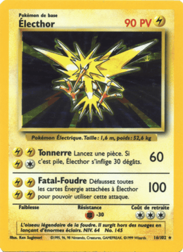 Électhor 16/102 Pokémon Set de Base (BS)