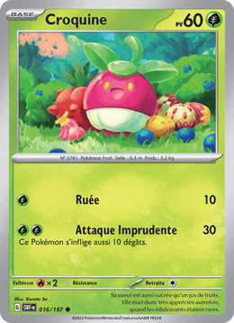 Croquine 016/230 Pokémon Flammes Obsidiennes (EV03)