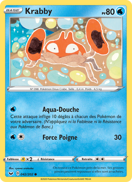 Krabby 42/216 Pokémon Épée et Bouclier