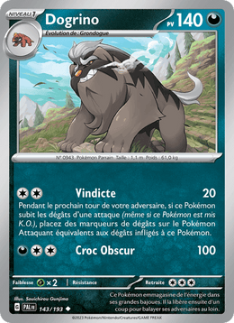 Dogrino 143/279 Pokémon Évolutions à Paldea (EV02)