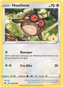 Hoothoot 143/216 Pokémon Épée et Bouclier