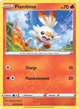 Flambino 31/216 Pokémon Épée et Bouclier