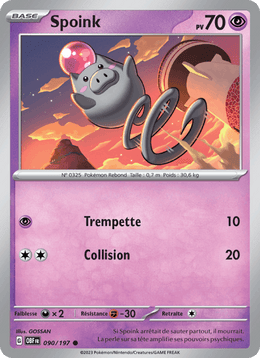 Spoink 090/230 Pokémon Flammes Obsidiennes (EV03)