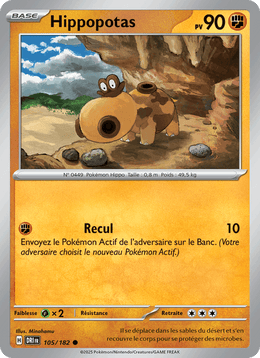 Hippopotas 105/244 Pokémon Rivalités Destinées (EV10)