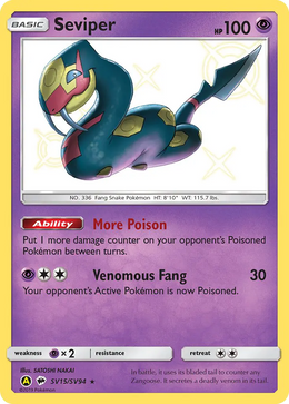 Séviper SV15/94 — Pokémon Destinées Occultes Coffre Étincelant (SMA)