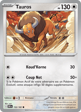 Tauros 152/244 Pokémon Rivalités Destinées (EV10)
