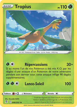 Tropius 6/237 Pokémon Évolution Céleste (EVS)
