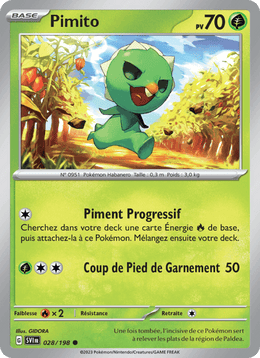 Pimito 028/258 Pokémon Écarlate et Violet (EV01)