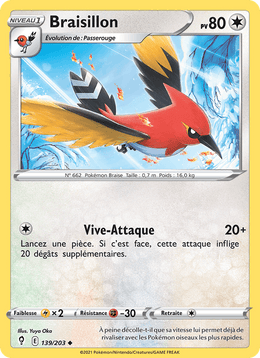Braisillon 139/237 Pokémon Évolution Céleste (EVS)
