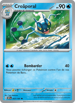 Croâporal 057/230 Pokémon Flammes Obsidiennes (EV03)