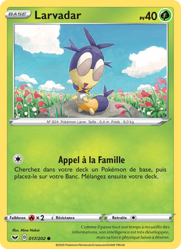 Larvadar 17/216 Pokémon Épée et Bouclier