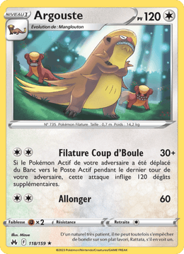 Argouste 118/160 Pokémon Zénith Suprême (CRZ)