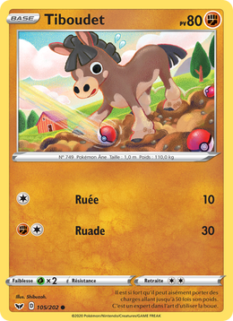 Tiboudet 105/216 Pokémon Épée et Bouclier