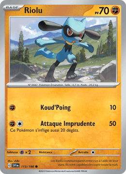 Riolu 113/258 Pokémon Écarlate et Violet (EV01)