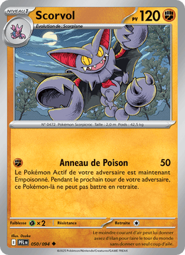 Scorvol 050/130 Pokémon Flammes Fantasmagoriques (ME02)