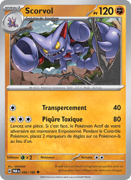 Scorvol 092/266 Pokémon Faille Paradoxe (EV04)