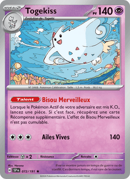 Togekiss 072/252 Pokémon Étincelles Déferlantes (EV08)