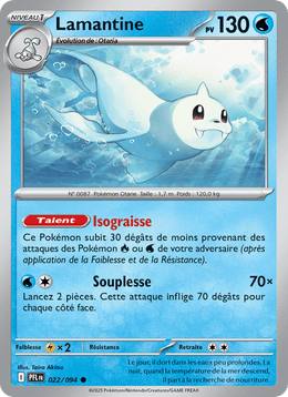Lamantine 022/130 Pokémon Flammes Fantasmagoriques (ME02)