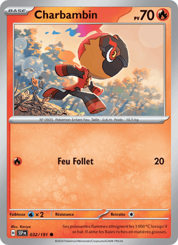 Charbambin 032/252 Pokémon Étincelles Déferlantes (EV08)