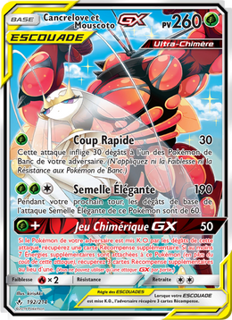 Cancrelove et Mouscoto GX 192/234 — Pokémon Alliance Infaillible (UNB)