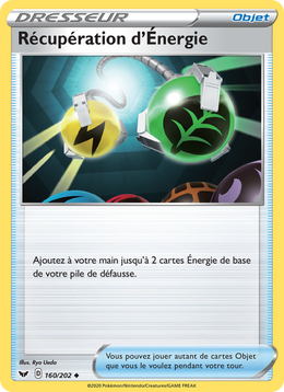 Récupération d'Énergie 160/216 Pokémon Épée et Bouclier