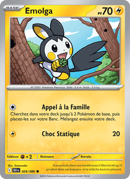 Emolga 029/172 Pokémon Foudre Noire (BLK)