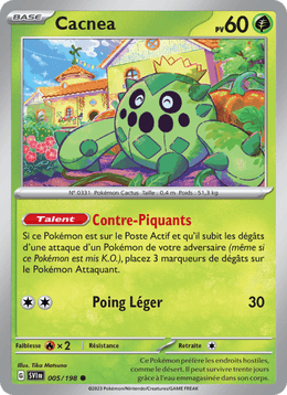 Cacnea 005/258 Pokémon Écarlate et Violet (EV01)