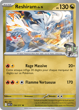 Reshiram de N 154/295 Pokémon Héros Transcendants (ME2.5)