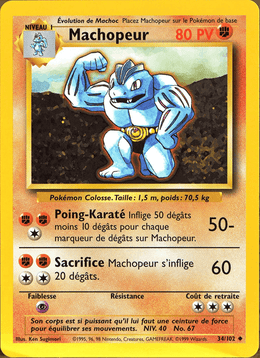 Machopeur 34/102 Pokémon Set de Base (BS)