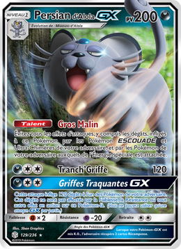Persian d’Alola GX 129/271 — Pokémon Éclipse Cosmique (CEC)