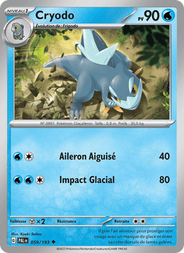 Cryodo 059/279 Pokémon Évolutions à Paldea (EV02)